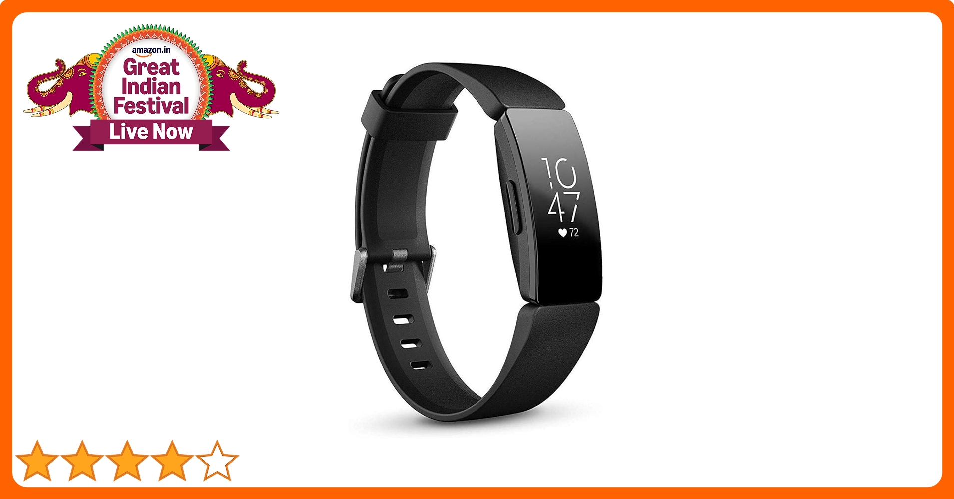 Fitbit Inspire HR Health and Fitness Tracker with Heart Rate